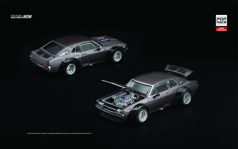  Mô hình xe Laurel C130 Metallic Grey New Tooling tỉ lệ 1:64 PopRace PR640304 