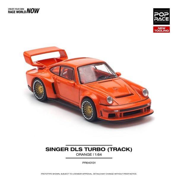  Mô hình xe Singer Dls Turbo (Track) Orange Hkd tỉ lệ 1:64 Poprace PR640131 