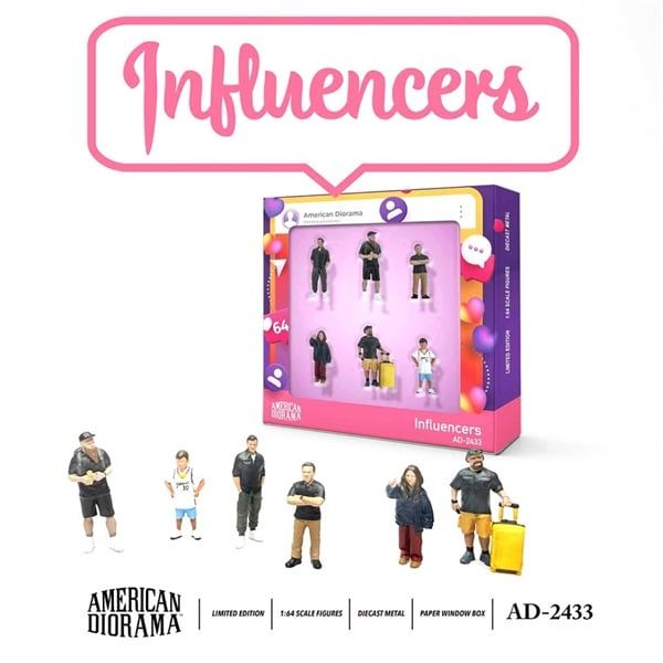  Set mô hình nhân vật figure Influencers bằng kim loại tỉ lệ 1:64 American Diorama AD-2433 