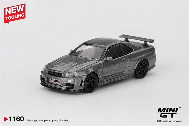  Mô hình xe Nissan Skyline GT-R Dark Metal Gray (NISMO BNR34 CRS Version) tỉ lệ 1:64 MiniGT MGT01160 