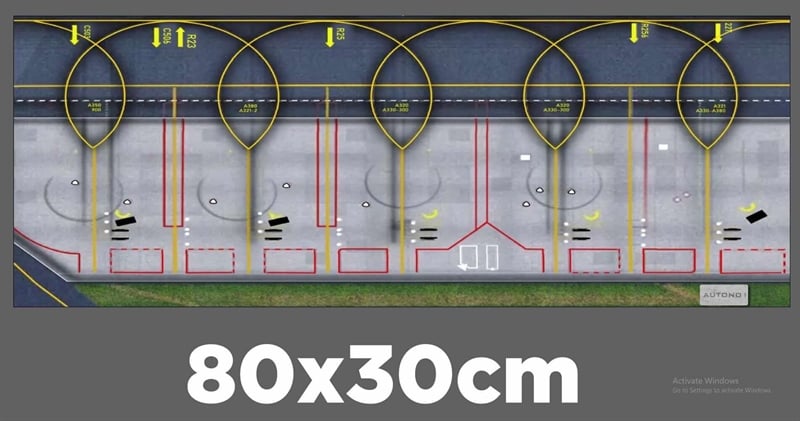  Phụ kiện thảm sa bàn chống trượt mô phỏng bãi đáp, sân bay kích thước 80x30cm 3mm cho mô hình máy bay Autono1 PT002 