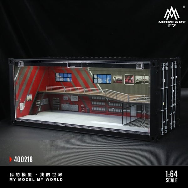  Hộp trưng bày container mô phỏng Repair shop Advan model có tầng - có đèn 38.7x16x16.5cm tỉ lệ 1:64 MoreArt MO400218 