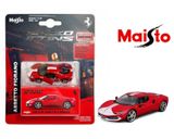  Mô hình xe Ferrari 296 GTB Assetto Fiorano Red/Silver stripes - Speed Icon bản card tỉ lệ 1:64 Maisto 15704 