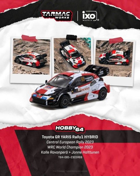  Mô hình xe Toyota GR YARIS Rally1 HYBRID WRC World Champion 2023 tỉ lệ 1:64 Tarmac Works T64-085-23CER69 