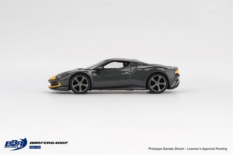  Mô hình xe ô tô Ferrari 296 GTB Assetto Fiorano Grigio Scuro tỉ lệ 1:64 BBR model BBRFER64007 
