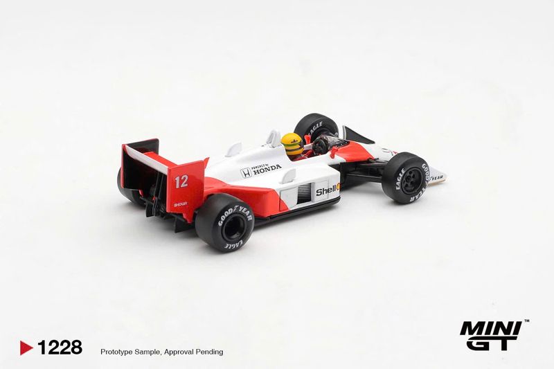  Mô hình xe McLaren MP4/4 #12 Ayrton Senna 1988 Canadian Grand Prix Winner bản card tỉ lệ 1:64 MiniGT MGT01228 HAVE CHASE CAR 