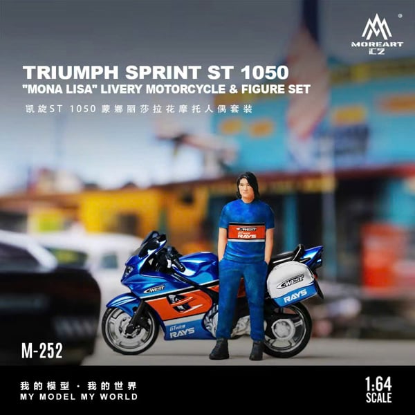  Mô hình xe và nhân vật Triumph ST1050 Mona Lisa tỉ lệ 1:64 Moreart MO222252 