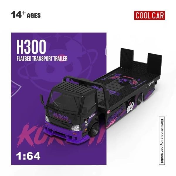  Mô hình xe H300 Flatbed Transport Trailer - Kuromi Painted tỉ lệ 1:64 Cool car CC647240 