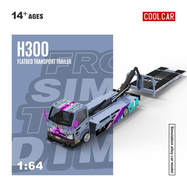  Mô hình xe H300 Flatbed Transport Trailer From Sim to DTM tỉ lệ 1:64 Cool Car CC647235 
