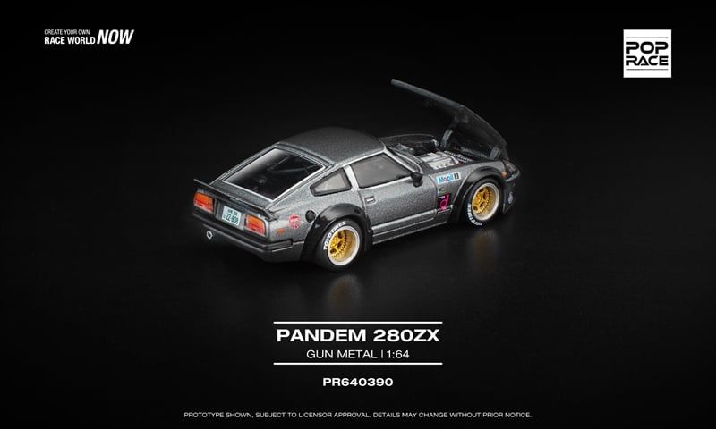  Mô hình xe Toyota Rocket Pandem 280ZX gun metal mở được capo tỉ lệ 1:64 Poprace PR640390 