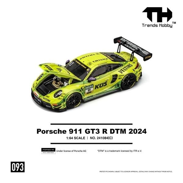  Mô hình xe Porsche 911 GT3 R DTM 2024 tỉ lệ 1:64 Trends Hobby 241084 