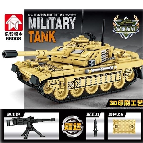  Mô hình lắp ghép Xe Tăng Challenger MILITARY TANK 536 mảnh LY72 LG042 