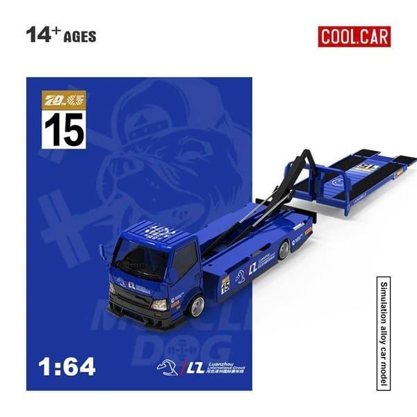  Mô hình xe tải H300 Flatbed Transport Trailer Royal Blue No.15 Paint Scheme Realistic tỉ lệ 1:64 CoolcarCC647231 