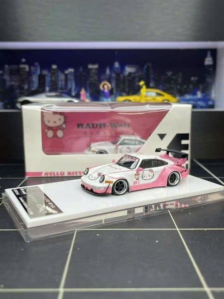 Mô hình xe Porsche RWB 964 GT Wing Hello kitty Livery tỉ lệ 1:64 XKE Model OT64513 