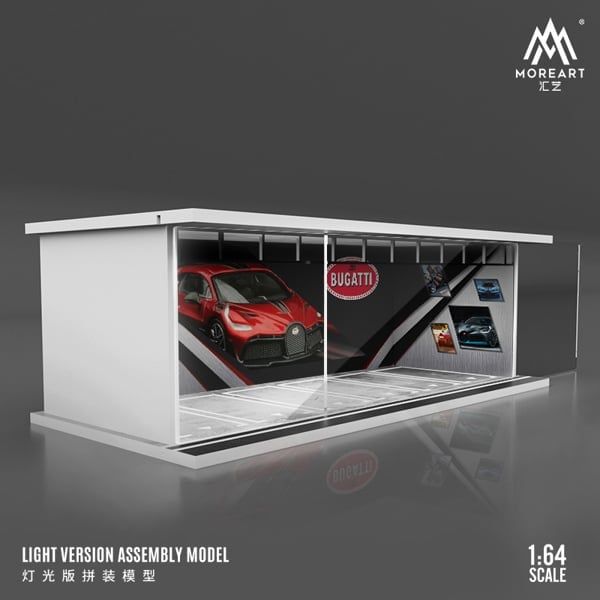  Hộp trưng bày mô phỏng diroram Bugatti showroom Lighting Assembly Scene tỉ lệ 1:64 M-cool MoreArt MO914040 