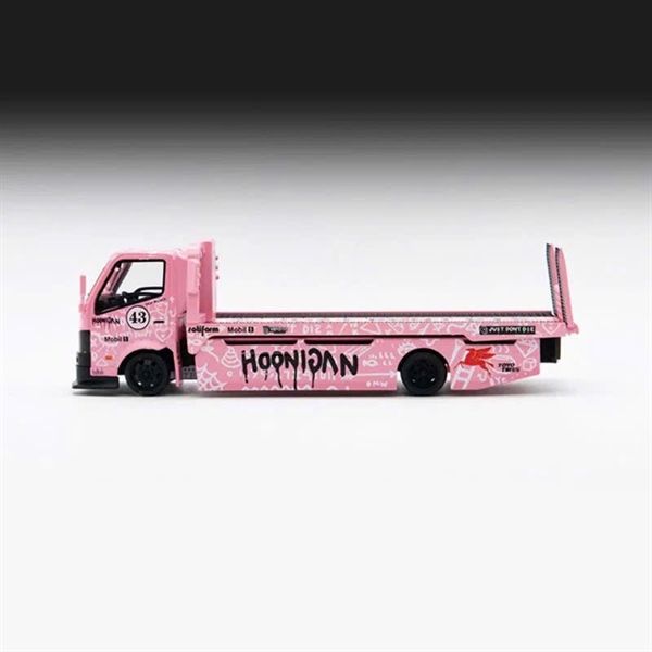  Mô hình xe tải sàn trượt - chở xe H300 Tow Truck HOONIPIGASUS Pink #43 tỉ lệ 1:64 Micro Turbo MT6405A5 