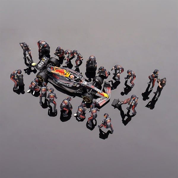  Set Oracle Red Bull Racing RB19 #1 Max Verstappen 2023 F1 2023 Japanese Grand Prix Pit Crew tỉ lệ 1:64 MiniGT MGTS0014 