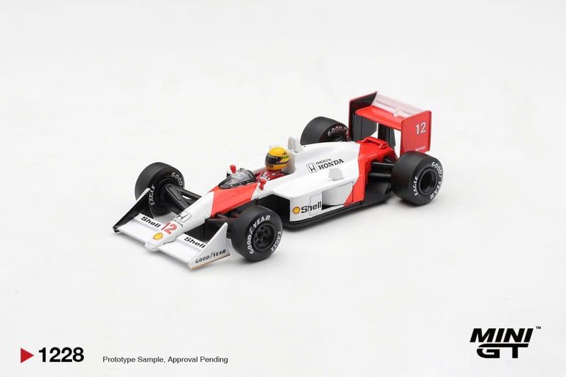  Mô hình xe McLaren MP4/4 #12 Ayrton Senna 1988 Canadian Grand Prix Winner bản card tỉ lệ 1:64 MiniGT MGT01228 HAVE CHASE CAR 