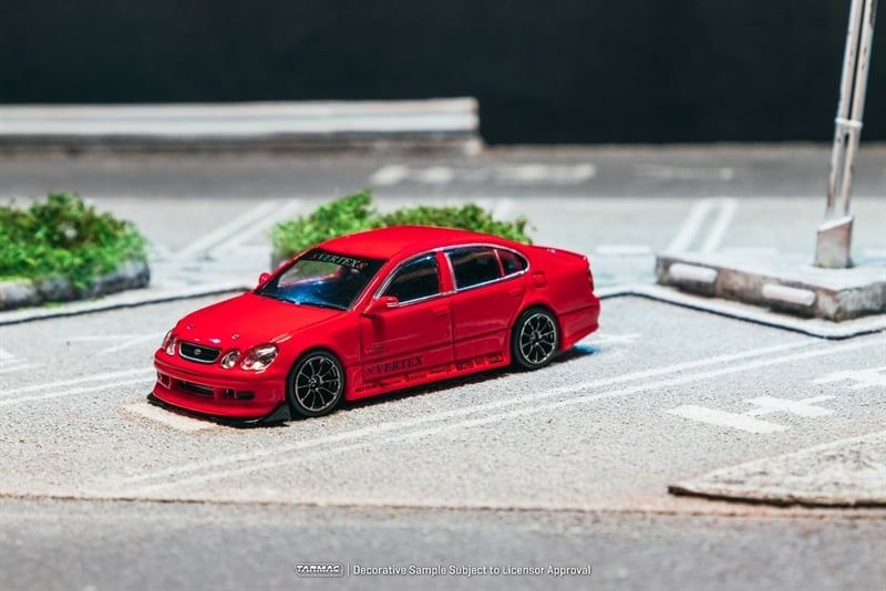  Mô hình xe VERTEX Toyota Aristo JZS161 Red (Tarmac Cards Combo Set) tỉ lệ 1:64 Tarmac Works 
