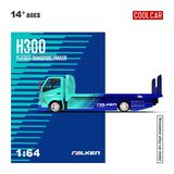  Mô hình H300 Flatbed Transport Trailer Falken Teal Blue Painted tỉ lệ 1:64 Cool Car CC647232 
