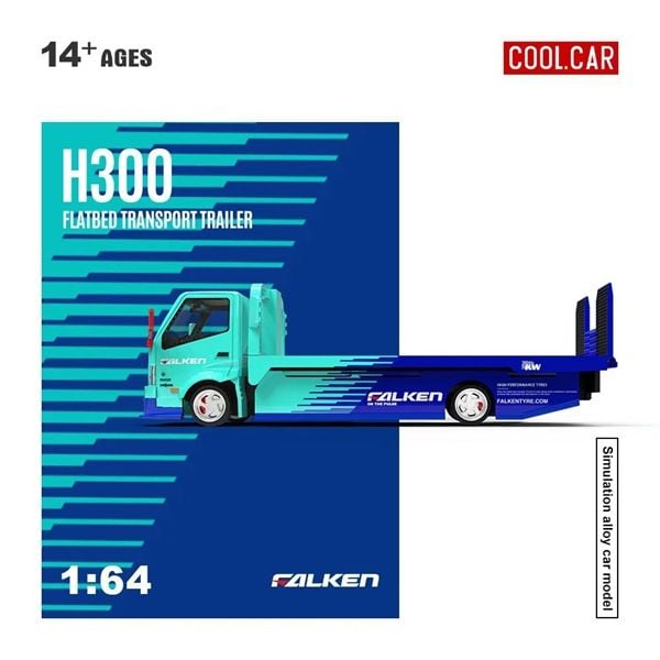  Mô hình H300 Flatbed Transport Trailer Falken Teal Blue Painted tỉ lệ 1:64 Cool Car CC647232 