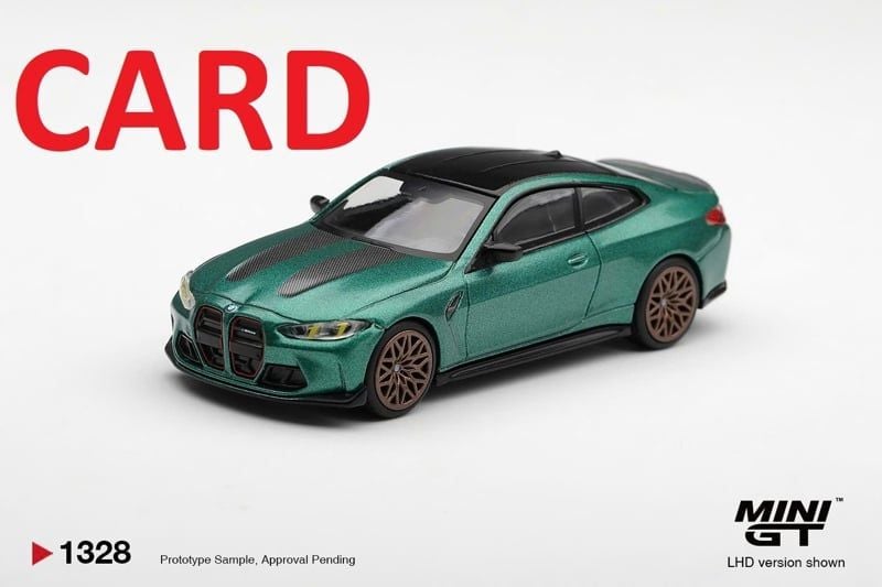  Mô hình xe BMW M4 CS Frozen Isle of Man Green Metallic bản card tỉ lệ 1:64 MiniGT MGT01328 