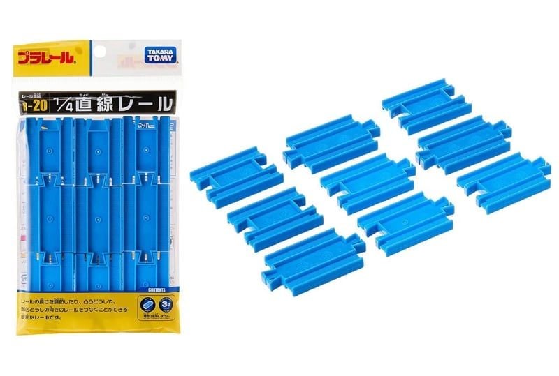  Phụ kiện đường ray dành cho hệ thống tàu điện đồ chơi bộ ray thẳng 1/4 R-20 1/4 Straight Rail x9 Takara Tomy 150541 