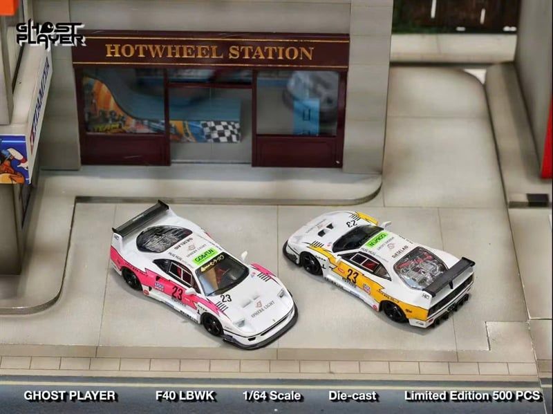  Mô hình xe Ferrari F40 LBWK No.23 Custom Transparent Lightning tỉ lệ 1:64 GhostPlayer OT64601 