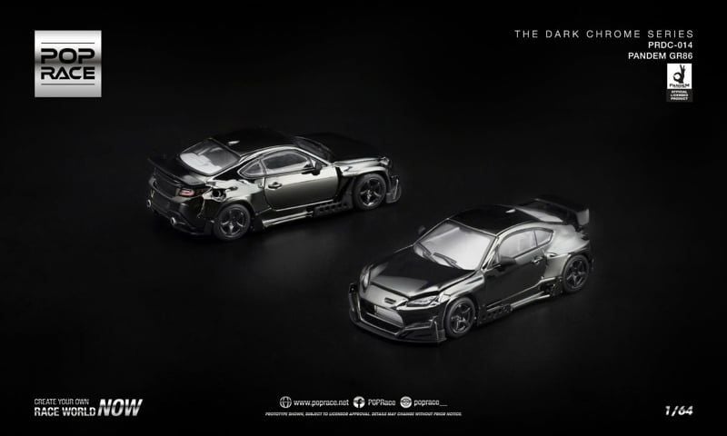  Mô hình xe Toyota Pandem GR 86 Dark Chrome tỉ lệ 1:64 Pop Race PRDC014 