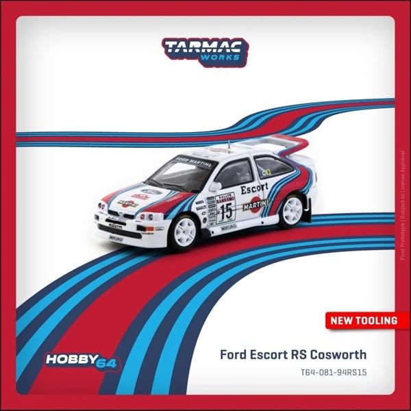  Mô hình xe Ford Escort RS Cosworth, WRC Rallye Sanremo 1994, Malcolm Wilson / Bryan Thomas tỉ lệ 1:64 Tarmac Works T64-081-94RS15 