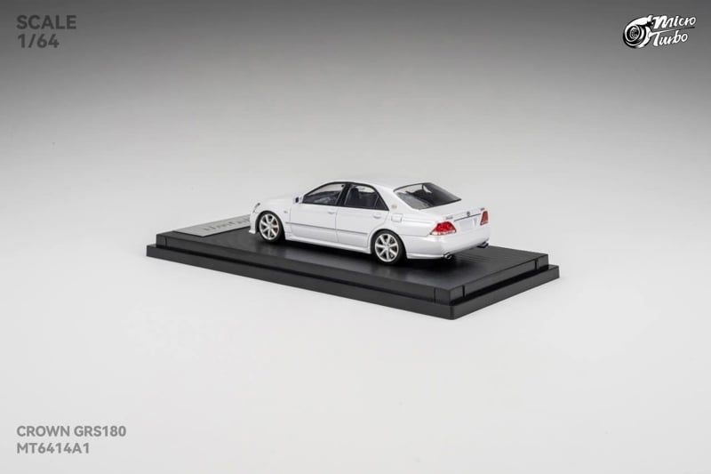  Mô hình xe tỉ lệ 1:64Toyota Crown Athlete GRS184 Metallic White Limited To 999pcs Micro Turbo MT6414A1 