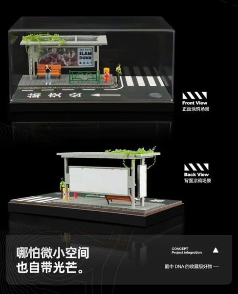  Hộp trưng bày mô phỏng trạm xe bus tỉ lệ 1:64 Shou Cang Jia SCJ82010 