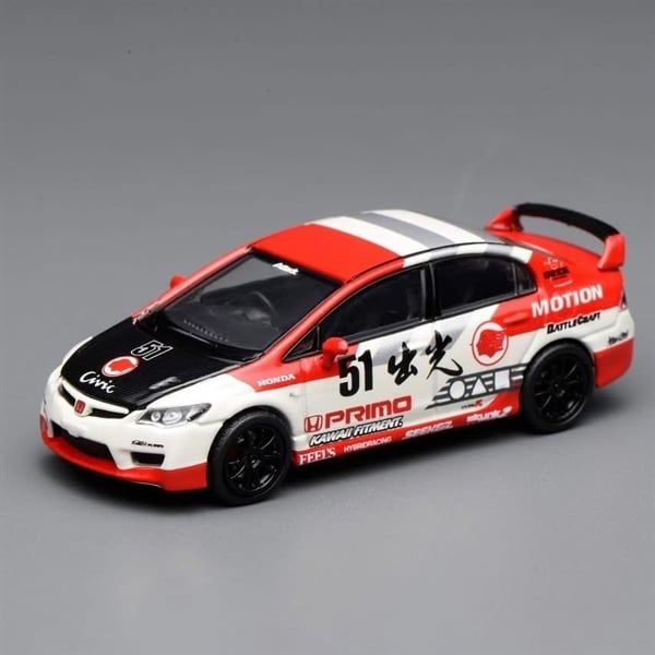  Mô hình xe Honda Civic TYPE R (FD2) Idemitsu Motion Red Diecast Model tỉ lệ 1:64 MOTORHELIX M65437 
