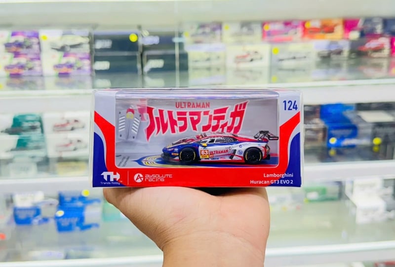  Mô hình xe Lamborghini Huracan GT EVO 2 Absolute racing 2026 China GT #63 tỉ lệ 1:64 Trends Hobby 241083 