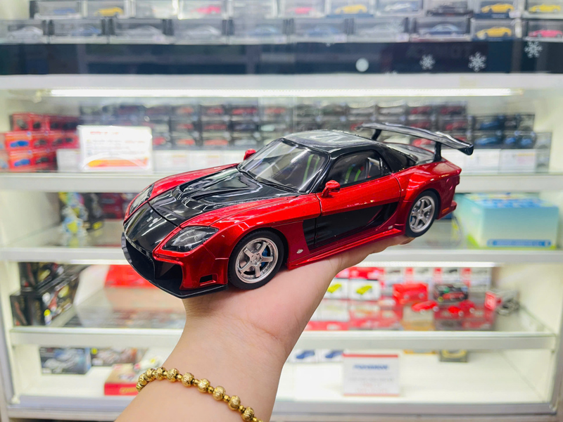  Mô hình xe Mazda RX7 fast and furious Full Open Có đèn âm thanh tỉ lệ 1:24 JinLiFang OT24132 