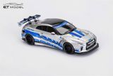  Mô hình xe Nissan GTR R35 LBWK LB FNF silver blue limited 499pcs tỉ lệ 1:64 ET model OT64768 