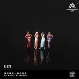  Mô hình figure nhân vật set 4 người nữ mặc áo tết Fire Horse Blessing tỉ lệ 1:64 MoreArt MO223079 