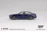  Mô hình xe BMW i7 xDrive60 Tanzanite Blue Metallic tỉ lệ 1:64 MiniGT MGT01111 