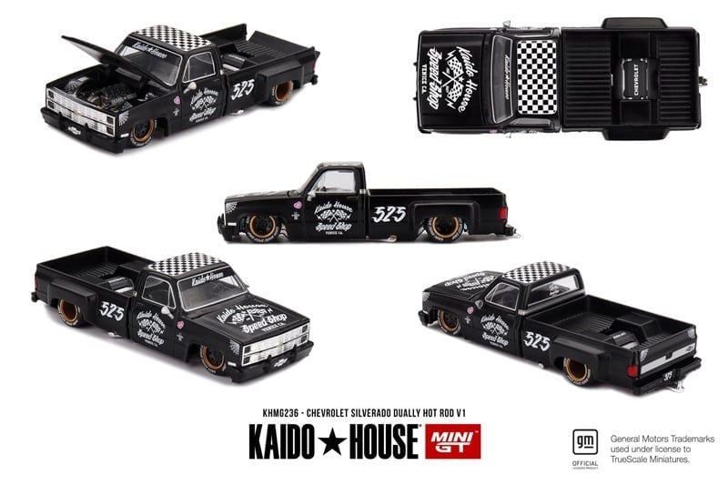  Mô hình xe Chevrolet Silverado Dually Hot Rod V1 tỉ lệ 1:64 Kaido House KHMG236 