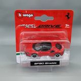  Mô hình xe Ferrari SF90 Stradale red bản card Race&play DRIVE tỉ lệ 1:64 Bburago 18-56000 