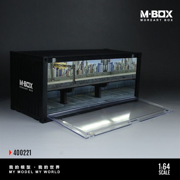 Hộp trưng bày container mô phỏng cầu vượt Overpass Simulation Model có đèn kích thước 38.7x16x16.5cm tỉ lệ 1:64 MoreArt box M-Box MB400221 