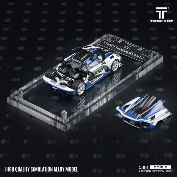 Mô hình xe ô tô Koenigsegg One:1 police SHERIFF mở được nắp máy tỉ lệ 1:64 Timetop TT644816 