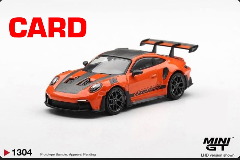  Mô hình xe Porsche 911 (992) GT3 RS Weissach Package Gulf Orange bản card tỉ lệ 1:64 MiniGT MGT01304 