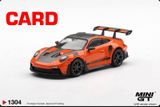  Mô hình xe Porsche 911 (992) GT3 RS Weissach Package Gulf Orange bản card tỉ lệ 1:64 MiniGT MGT01304 