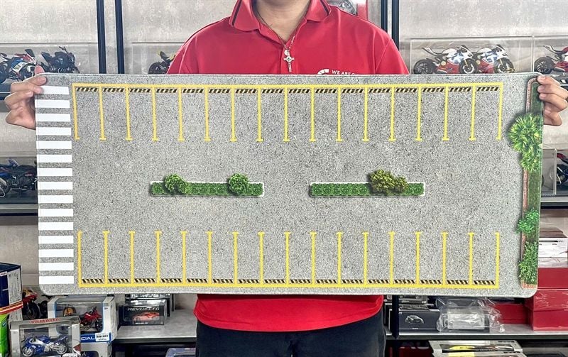  Phụ kiện thảm sa bàn chống trượt mô phỏng diorama bãi đỗ xe/ Parking lot kích thước 90x40cm cho mô hình xe 1:64 Autono1 PT016 