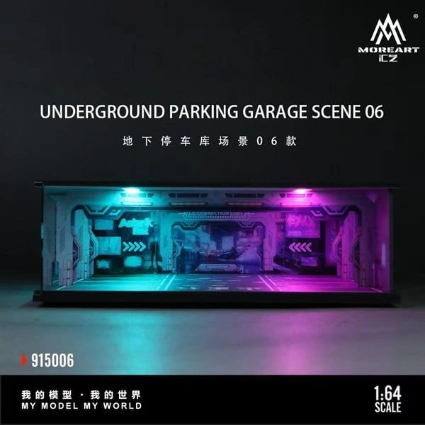  Hộp trưng bày mô phỏng Underground Parking Garage Series Light-Up Assembly Scene Model tỉ lệ 1:64 More Art MO915006 