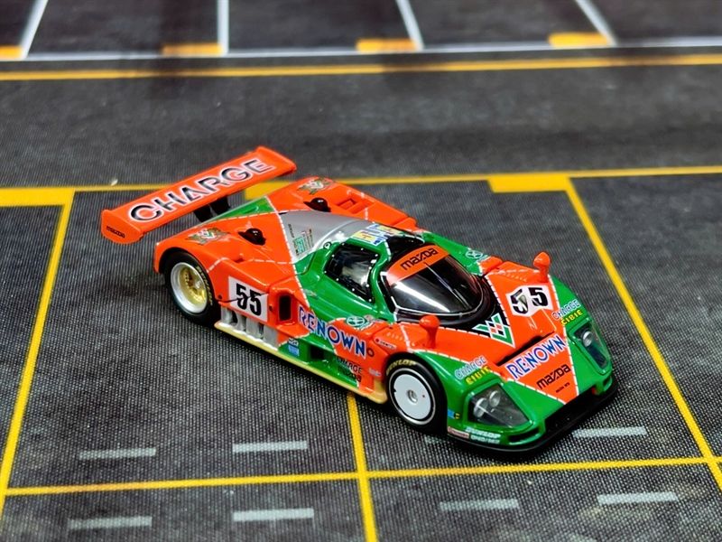  [Hàng Loose] Mô hình xe đua Mazda 787B Renown winner #55 24 Heures Du mans 1991 mở được nắp máy tỉ lệ 1:64 Poprace PR640301 