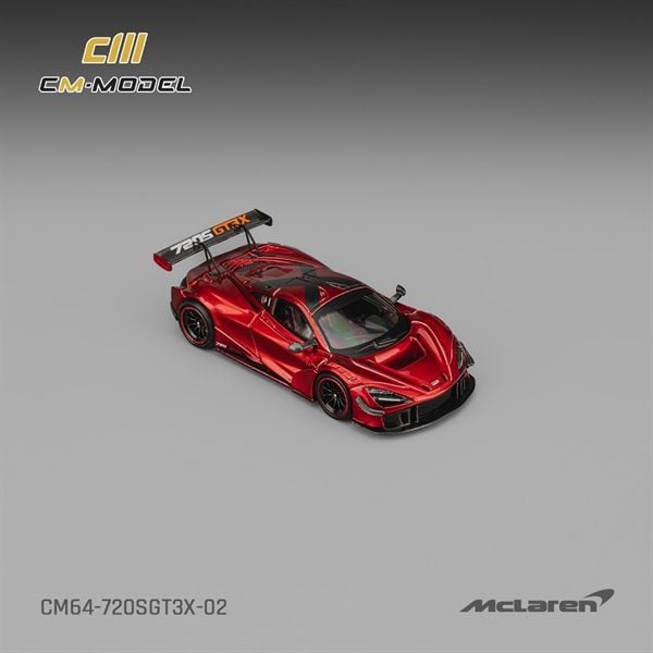  Mô hình xe Mclaren 720SGT3X Metallic red tỉ lệ 1:64 CM Model CM64-720SGT3X-02 