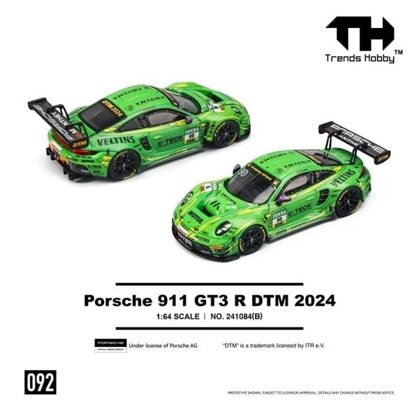  Mô hình xe Porsche 911 GT3 R DTM 2024 tỉ lệ 1:64 Trends Hobby 241084 