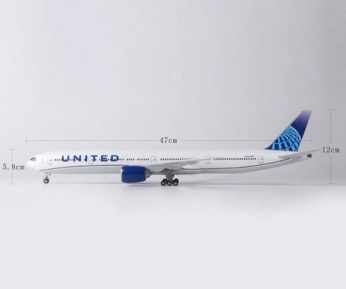  Mô hình máy bay United Boeing B777 có bánh xe kích thước 47cm no led MB47111 